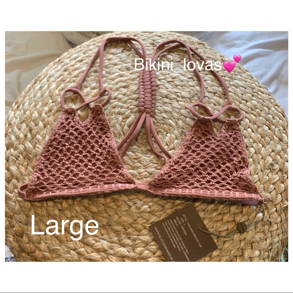 Acacia Swimwear NWT Thailand Top In Lipstick Large - Picture 3 of 7